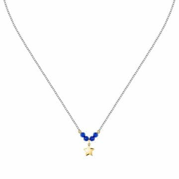 Morellato Čudovita dvobarvna ogrlica z modrim ahatom Talismani SAIX22