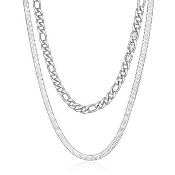 Brosway Jeklena dvojna ogrlica s kristali Symphonia BYM107