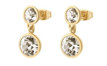 Brosway Elegantni pozlačeni viseči uhani s kristali Symphonia BYM173