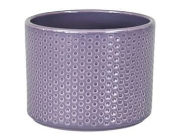 Prevleka za cvetlični lonec PILLAR SPOTS keramična sijajna d11x9cm, vijolična