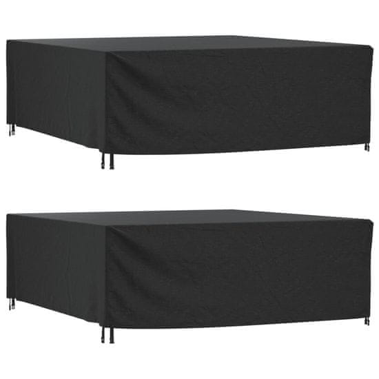 shumee vidaXL Pokrivalo za vrtno pohištvo 2 kosa črno 260x260x90 cm 420D