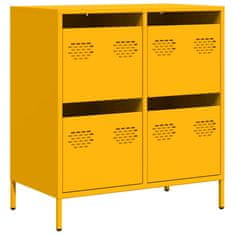 Vidaxl Komoda gorčično rumena 68x39x73,5 cm hladno valjano jeklo