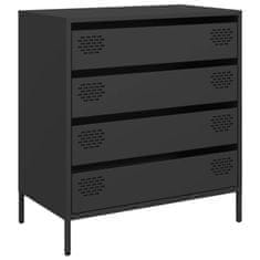 Vidaxl Komoda črna 68x39x73,5 cm hladno valjano jeklo