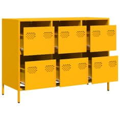Vidaxl Komoda gorčično rumena 101,5x39x73,5 cm hladno valjano jeklo