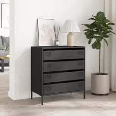 Vidaxl Komoda črna 68x39x73,5 cm hladno valjano jeklo