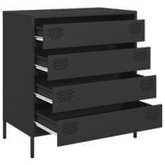 Vidaxl Komoda črna 68x39x73,5 cm hladno valjano jeklo