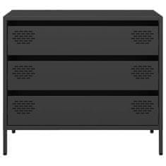 Vidaxl Komoda črna 68x39x58,5 cm hladno valjano jeklo