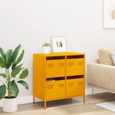 Vidaxl Komoda gorčično rumena 68x39x73,5 cm hladno valjano jeklo