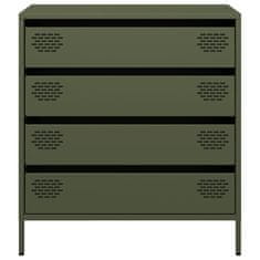 Vidaxl Komoda olivno zelena 68x39x73,5 cm hladno valjano jeklo