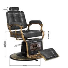 Eprim Gabbiano Boss HD Old Leather frizerski stol, črn
