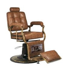 Eprim Gabbiano Boss Old Leather frizerski stol, svetlo rjava