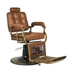 Eprim Gabbiano Boss Old Leather frizerski stol, svetlo rjava