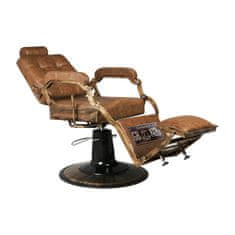 Eprim Gabbiano Boss Old Leather frizerski stol, svetlo rjava