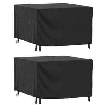 shumee vidaXL Pokrivalo za vrtno pohištvo 2 kosa črno 113x113x73 cm 420D