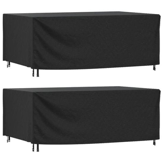 shumee vidaXL Pokrivalo za vrtno pohištvo 2 kosa črno 240x140x90 cm 420D