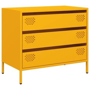 Vidaxl Komoda gorčično rumena 68x39x58,5 cm hladno valjano jeklo