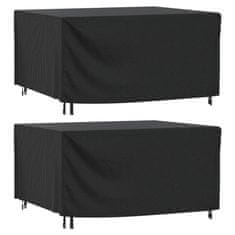 shumee vidaXL Pokrivalo za vrtno pohištvo 2 kosa črno 180x140x90 cm 420D