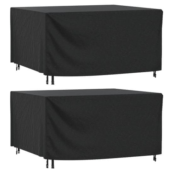 shumee vidaXL Pokrivalo za vrtno pohištvo 2 kosa črno 180x140x90 cm 420D