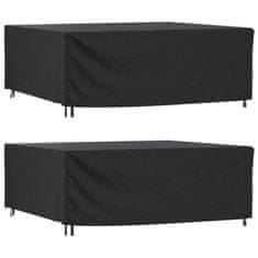 shumee vidaXL Pokrivalo za vrtno pohištvo 2 kosa črno 250x210x90 cm 420D