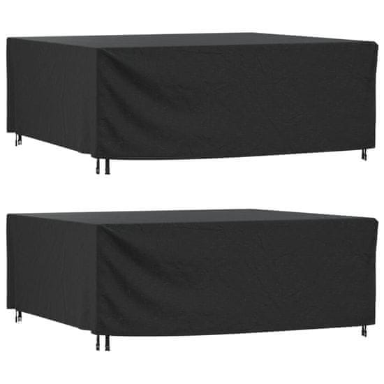 shumee vidaXL Pokrivalo za vrtno pohištvo 2 kosa črno 250x210x90 cm 420D