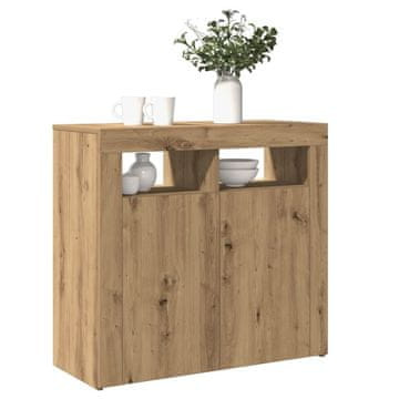 Vidaxl vidaXL LED omarica Artisan hrast 80x35x75 cm