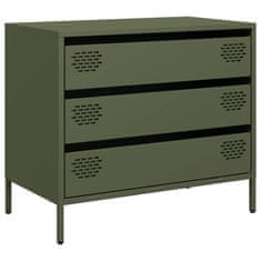 Vidaxl Komoda olivno zelena 68x39x58,5 cm hladno valjano jeklo