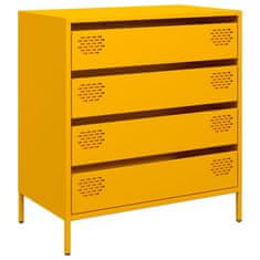 Vidaxl Komoda gorčično rumena 68x39x73,5 cm hladno valjano jeklo