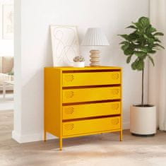 Vidaxl Komoda gorčično rumena 68x39x73,5 cm hladno valjano jeklo