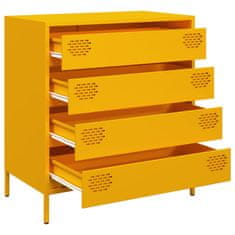 Vidaxl Komoda gorčično rumena 68x39x73,5 cm hladno valjano jeklo