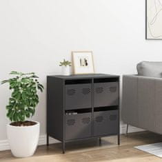 Vidaxl Komoda črna 68x39x73,5 cm hladno valjano jeklo