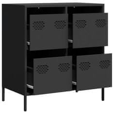 Vidaxl Komoda črna 68x39x73,5 cm hladno valjano jeklo