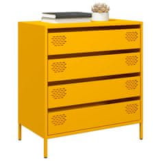 Vidaxl Komoda gorčično rumena 68x39x73,5 cm hladno valjano jeklo