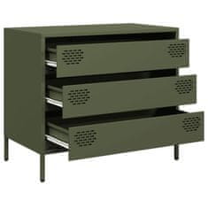 Vidaxl Komoda olivno zelena 68x39x58,5 cm hladno valjano jeklo