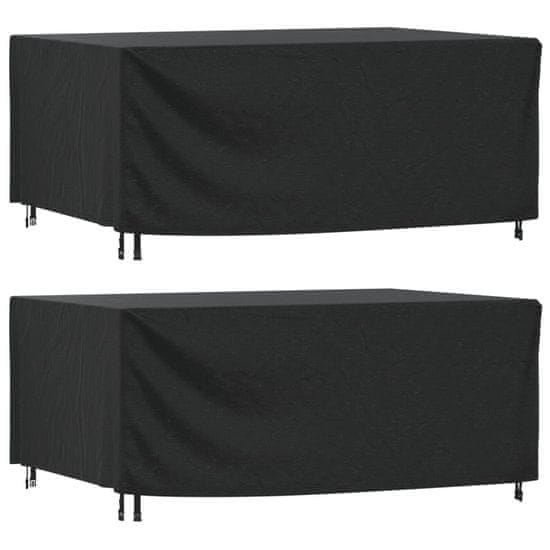 shumee vidaXL Pokrivalo za vrtno pohištvo 2 kosa črno 225x143x90 cm 420D