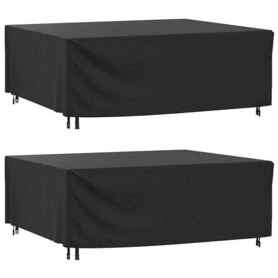 shumee vidaXL Pokrivalo za vrtno pohištvo 2 kosa črno 200x160x70 cm 420D