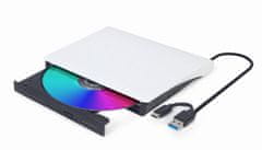 Gembird DVD-USB-03-BW Slim zunanji M-Disc USB DVD zapisovalnik črno-bel