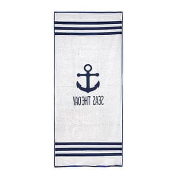 PIGO Brisača plažna anchor blue 75x170cm 420g siva