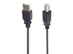 PremiumCord Kabel USB 2.0, A-B, 2 m, črn