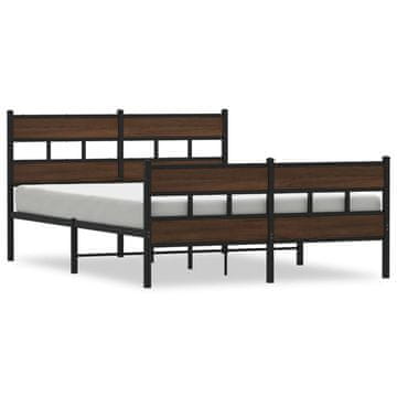 Vidaxl Posteljni okvir brez vzmetnice z vzglavjem/vznožjem 140x200 cm