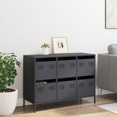 Vidaxl Komoda antracitna 101,5x39x73,5 cm hladno valjano jeklo