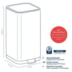 Kela Odcejalnik za jedilni pribor Plata iz nerjavnega jekla mat srebrna 10,0x11,5x18,5cm KL-12128