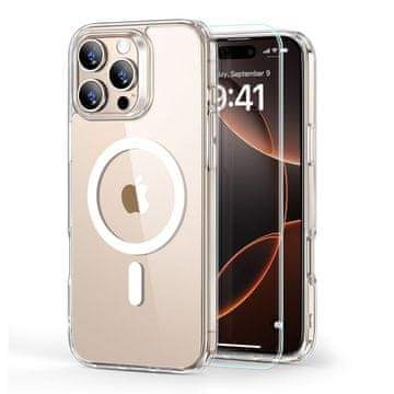 ESR ESR KLASIČNO HIBRIDNO ZAŠČITNO STEKLO HALOLOCK MAGSAFE IN KALJENO STEKLO ZA IPHONE 16 PRO MAX PROZORNO