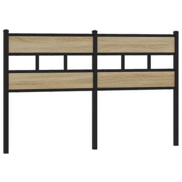 Vidaxl Nadomestno vzglavje sonoma hrast 140 cm železo/inženirski les