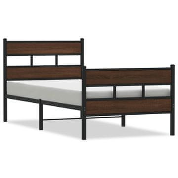Vidaxl Posteljni okvir brez vzmetnice z vzglavjem/vznožjem 90x190 cm