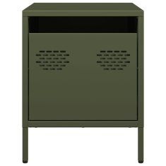 Vidaxl Nočna omarica 2 kosa olivno zelena 35x39x43,5 cm jeklo