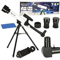 MG Astronomical otroški teleskop s stojalom, črno/bel