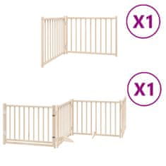 Vidaxl Ograda za pse z vrati zložljiva 6 panelov 480 cm topolovina