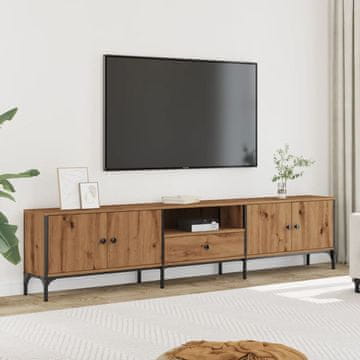 Vidaxl vidaXL TV omarica s predalom, umetniški hrast 200x25x44 cm