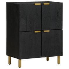 Vidaxl Komoda črn 60x33x75 cm inženirski les