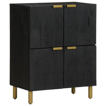 Vidaxl Komoda črn 60x33x75 cm inženirski les